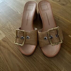 Dolce Vita Tan Woven Slide Sandals